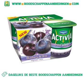 Activia Fruitfusion bosbes & acai aanbieding