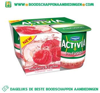 Activia Fruitfusion framboos & lychee aanbieding