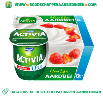 Yoghurt aardbei 0% vet 4-pak aanbieding