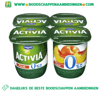 Activia Yoghurt perzik 0% vet 4-pak aanbieding