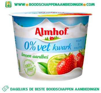 Almhof 0% vet kwark limoen aardbei aanbieding