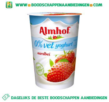 0% vet yoghurt aardbei aanbieding