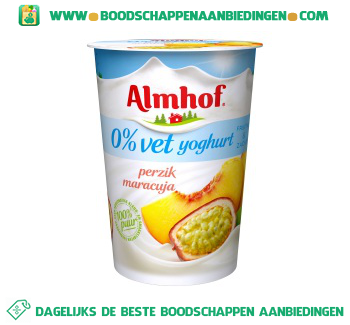 Almhof 0% vet yoghurt maracuja aanbieding