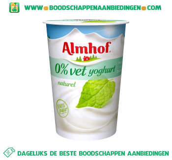 0% vet yoghurt naturel aanbieding