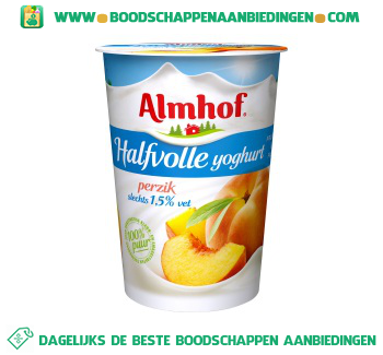 Almhof Halfvolle yoghurt perzik aanbieding