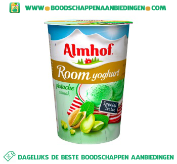 Almhof Roomyoghurt pistache aanbieding