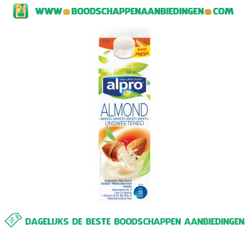 Alpro Amandeldrink ongezoet fresh aanbieding