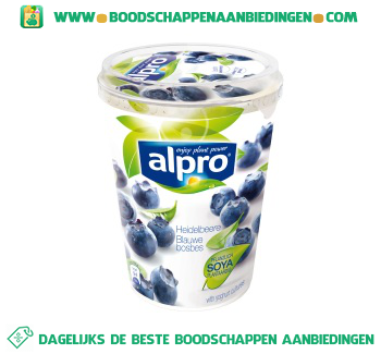 Plantaardige variatie op yoghurt blauwe bes aanbieding