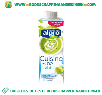 Alpro Soya cuisine light (lactosevrij) aanbieding