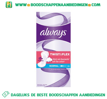 Twist & flex normal discreet freshness inlegkruisjes aanbieding