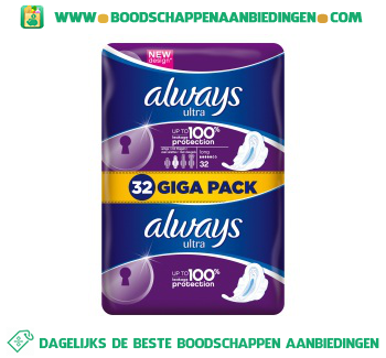 Ultra long plus maandverband met vleugels giga pack aanbieding