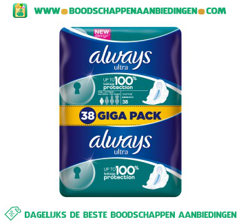 Always Ultra normal maandverband met vleugels giga pack aanbieding