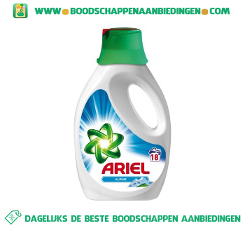 Ariel Alpine vloeibaar wasmiddel met schrobdop 18 wasbeurten aanbieding
