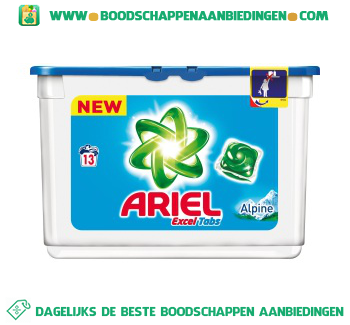 Ariel Excel tabs alpine wascapsules 13 wasbeurten aanbieding