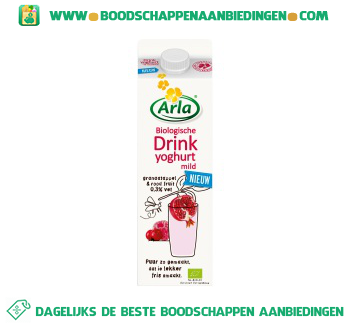 Arla Biologische drinkyoghurt mild granaatappel-rood fruit aanbieding