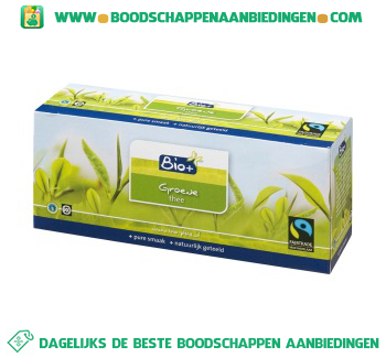 Bio+ Biologische groene thee 1-kops aanbieding