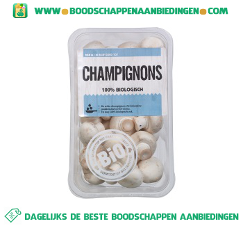 Biologische champignons aanbieding