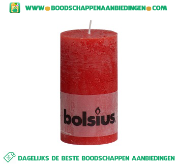 Bolsius Stompkaars 130/68 rustiek rood aanbieding