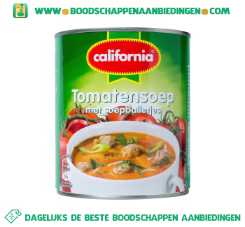 California Tomatensoep aanbieding