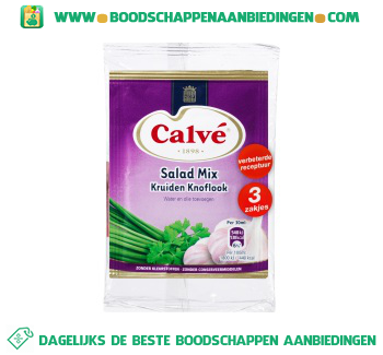 Calvé Salademix kruiden knoflook aanbieding