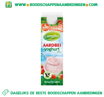 Campina Aardbei yoghurt aanbieding