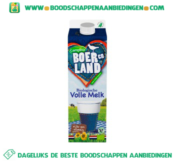 Boer en Land biologische volle melk aanbieding