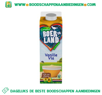 Campina Boer en Land vanille vla aanbieding