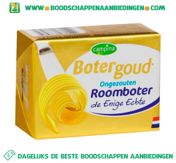 Campina Botergoud roomboter ongezouten aanbieding