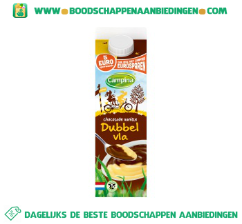 Campina Dubbelvla chocolade vanille aanbieding