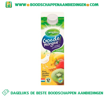 Campina Goedemorgen fruit aardbei-kiwi aanbieding