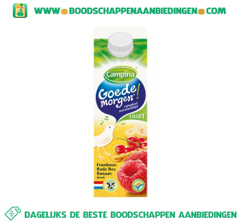 Campina Goedemorgen fruit framboos-rode bes-banaan aanbieding