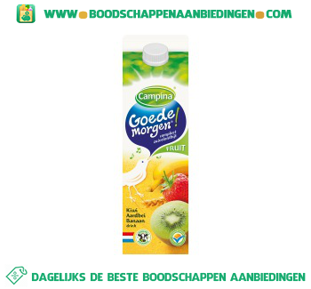 Campina Goedemorgen fruit kiwi-aardbei-banaan aanbieding