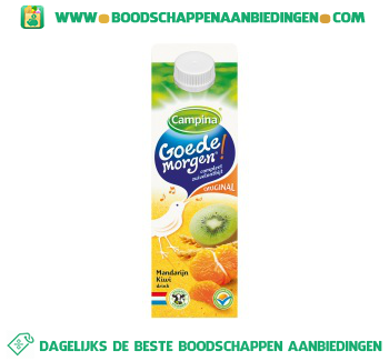 Campina Goedemorgen original kiwi-mandarijn aanbieding