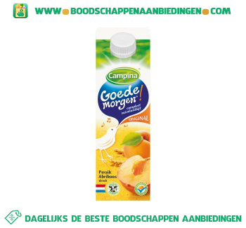 Campina Goedemorgen original perzik-abrikoos aanbieding