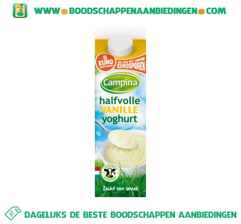 Campina Halfvolle vanille yoghurt aanbieding