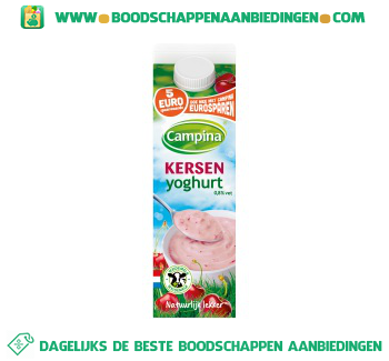 Campina Kersen yoghurt aanbieding