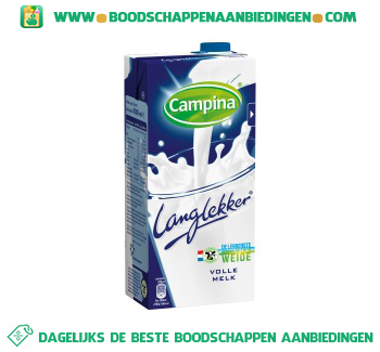 Campina Lang lekker volle melk aanbieding