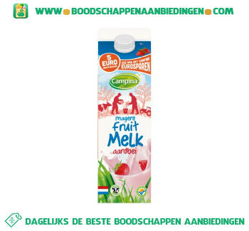 Magere fruitmelk aardbei aanbieding