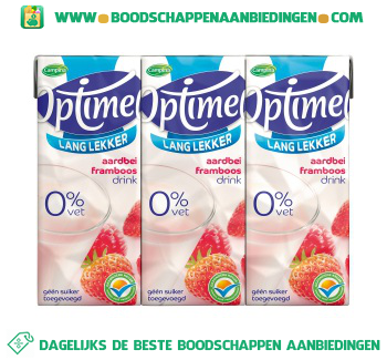 Optimel drink aardbei framboos 0% vet 6-pak aanbieding