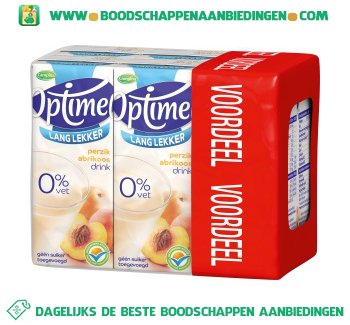 Campina Optimel drink perzik abrikoos 0% vet 6-pak aanbieding