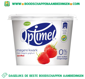 Campina Optimel kwark aardbei aanbieding