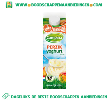 Campina Perzik yoghurt aanbieding