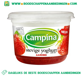 Campina Stevige yoghurt aardbei aanbieding