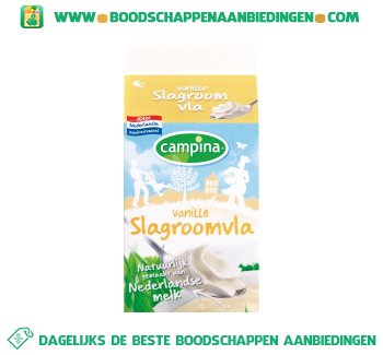 Campina Vanille slagroom vla aanbieding