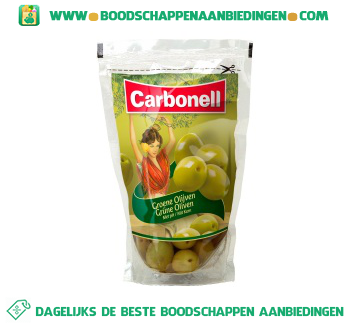 Carbonell Groene olijven met pit aanbieding