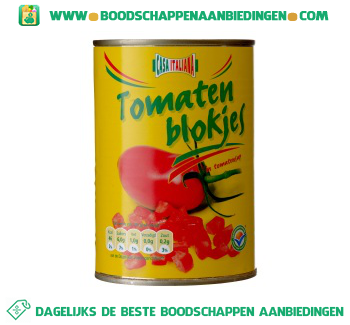 Tomatenblokjes aanbieding