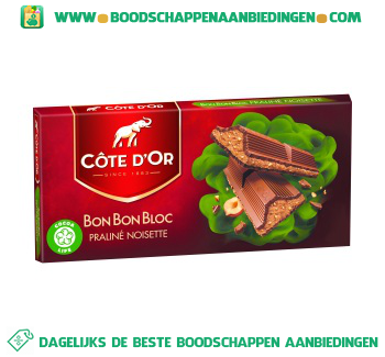 Côte d’Or Bonbonbloc praline noisette aanbieding