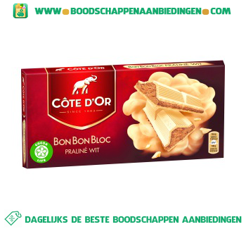 Côte d’Or Bonbonbloc praline wit aanbieding