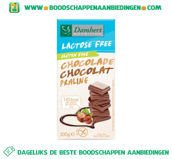 Damhert Chocolade reep praline glutenvrij aanbieding