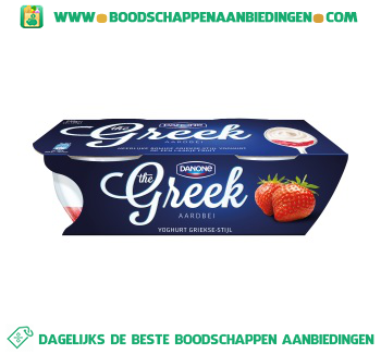 Greek yoghurt Griekse stijl aardbei 2-pak aanbieding